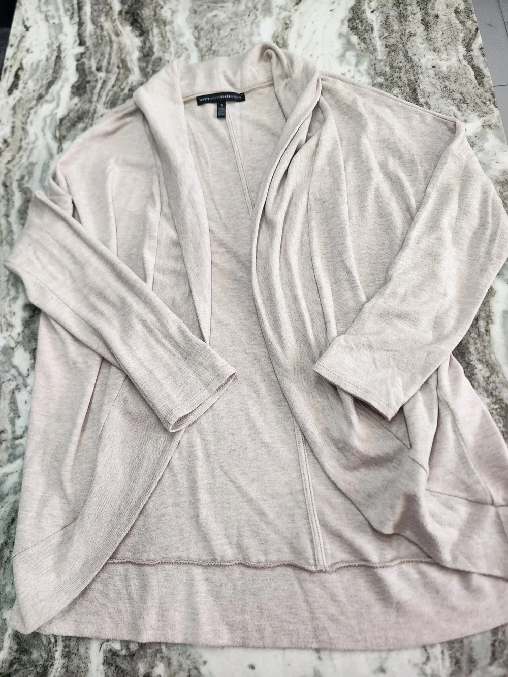 White House Black Market Blush Open-Front Draped Cardigan